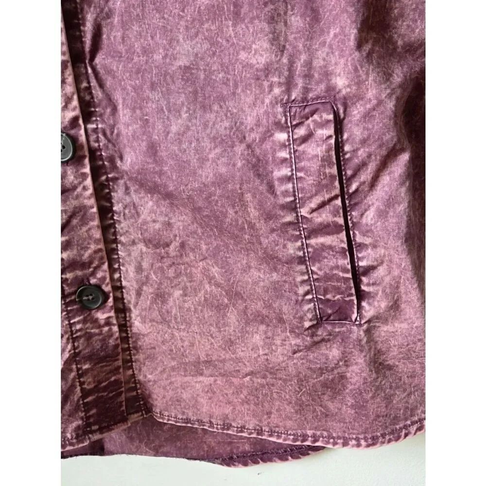 EUC LIKE NEW ZENANA ACID WASH AUBERGINE LONGSLEEVES BUTTONED SHIRT SIZE M - Picture 10 of 15